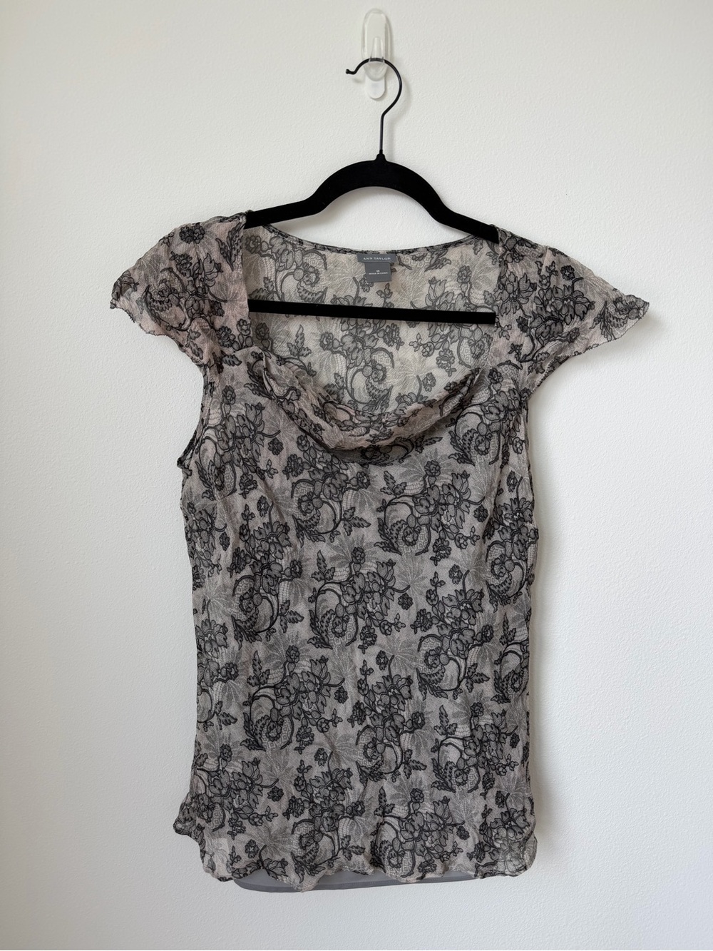 Ann Taylor Silk Cowl Neck Camisole on Taupe